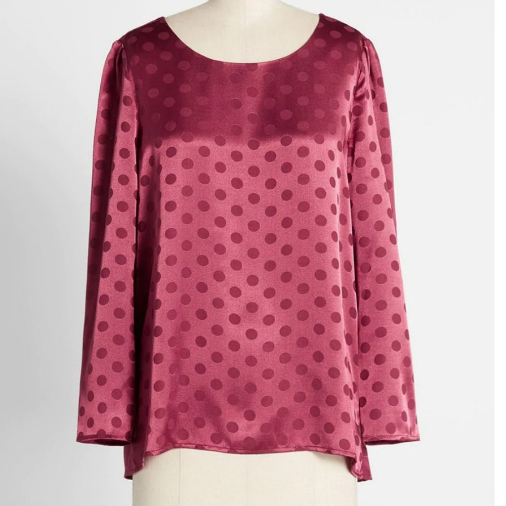 Modcloth Feelin' A Little Dotty Blouse